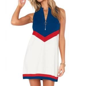 NEW SHOW ME YOUR MUMU zoe zip dress in usa chevron